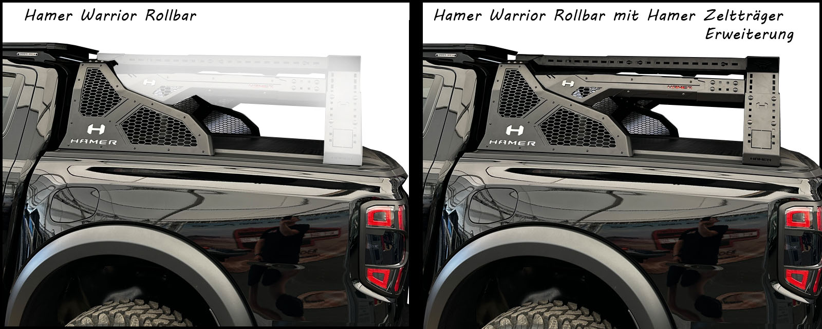 hamer warrior rollbar with tent rack extension 1