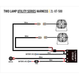 Lazer Lamps Kabelsatz Utility Serie 2 Scheinwerfer mit Schalter