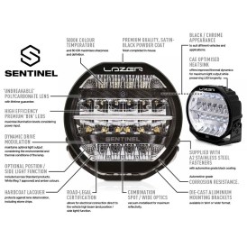 Lazer Lamps Sentinel Standard schwarz LED Fernscheinwerfer