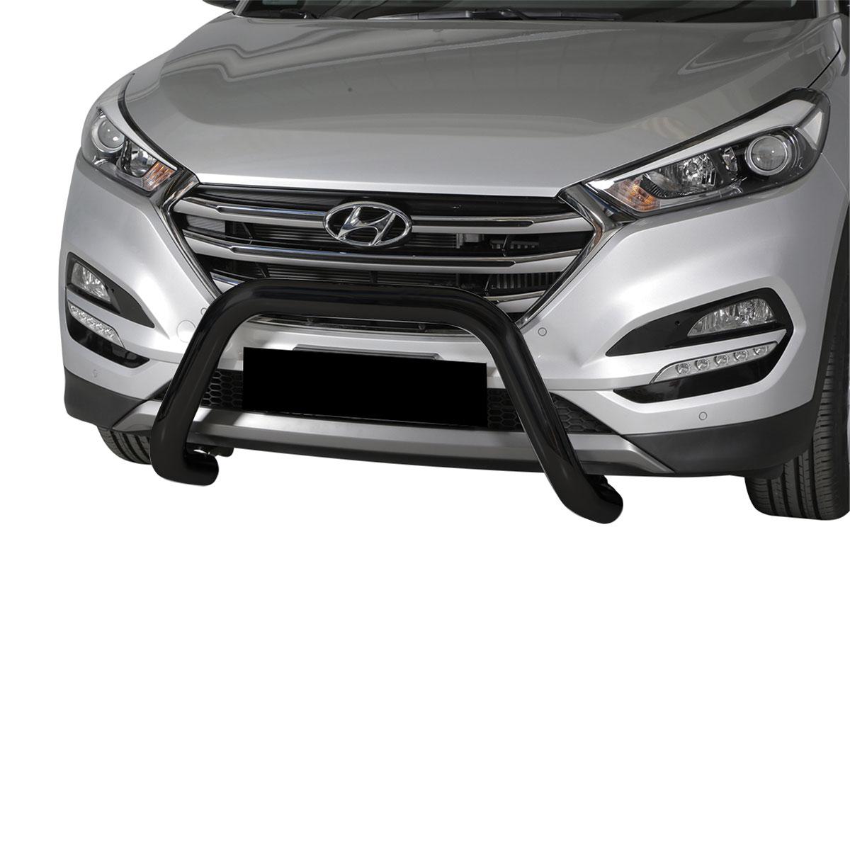 Edelstahl Frontbügel black 76mm Hyundai Tucson 2015 bis 2018