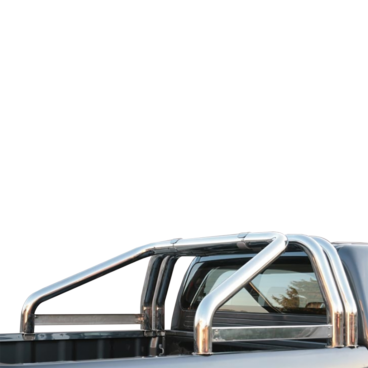Überrollbügel Edelstahl schwarz für MT Roll des Toyota Hilux 4x4
