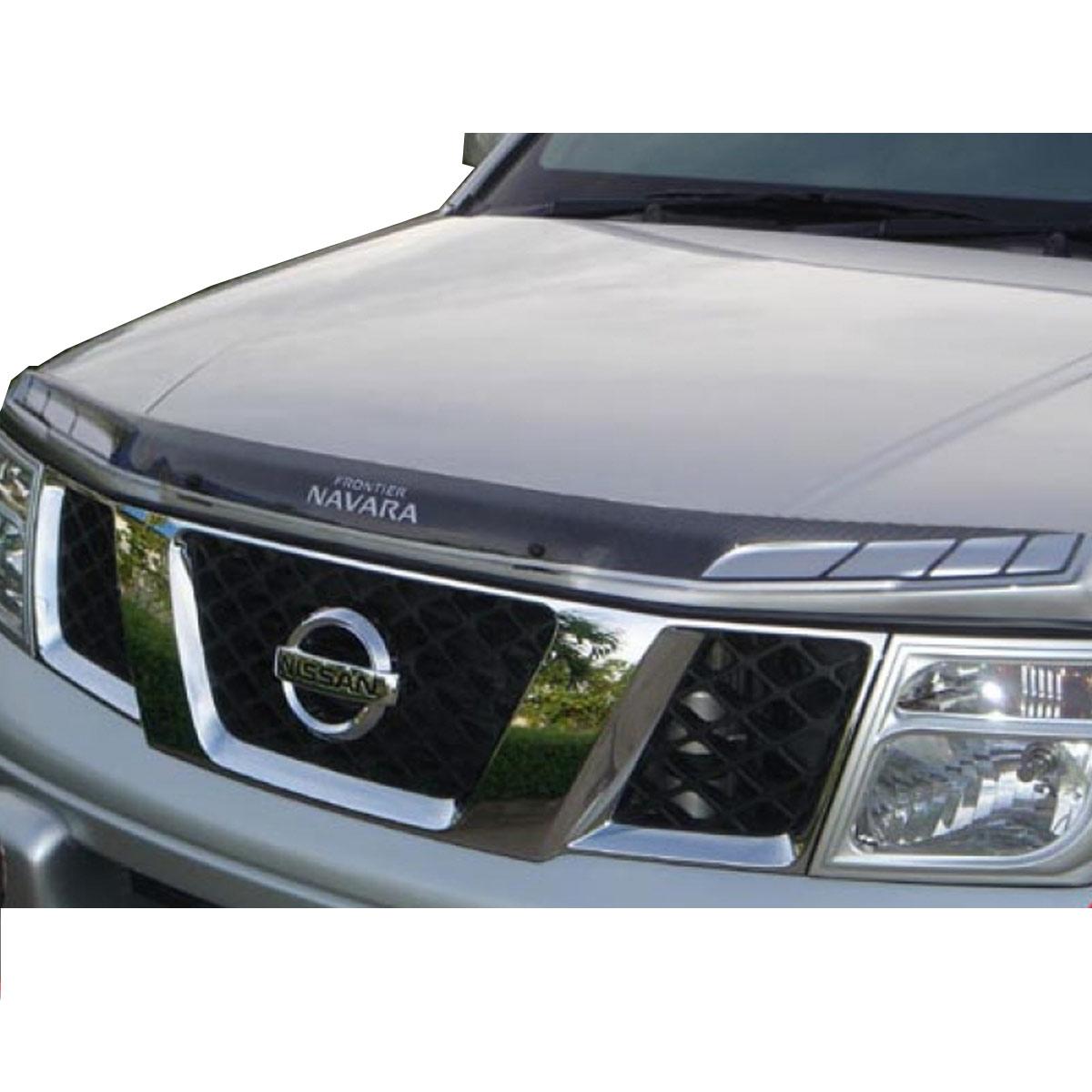 Steinschlagschutz Motorhaube Nissan Navara V1 silber schwarz Nissan Navara  Windabweiser Motorhaube für den Nissan Navara 2005 bis 2015