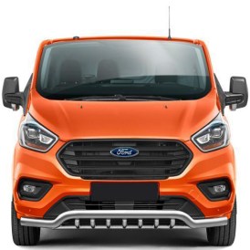 Ford Transit Custom Spoilerschutzrohr mit U-Schutz Gitter poliert 70mm ab 2018