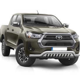 Toyota Hilux Spoilerschutzrohr 70mm poliert mit UFS-Blech ab Baujahr 2021