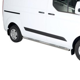 Schwellerrohre Edelstahl poliert oval mit Trittfläche für Ford Transit Custom ab 2018