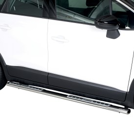 Schwellerrohre Edelstahl poliert oval mit Trittfläche am Opel Crossland X ab 2017