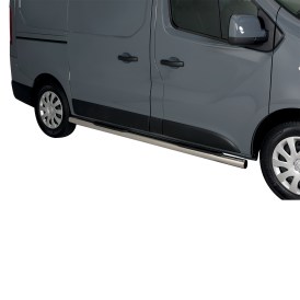 Seitenschutzrohre Edelstahl poliert rund mit Trittfläche für Renault Trafic ab 2019