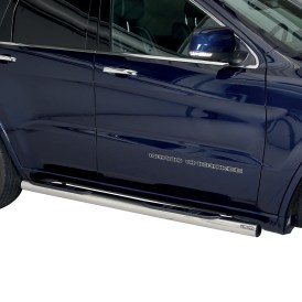 Schwellerrohre Edelstahl poliert rund mit Trittfläche für Jeep Grand Cherokee 2014 bis 2018