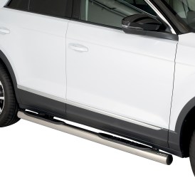 Schwellerrohre Edelstahl schwarz rund mit Trittfläche für VW T-Roc ab 2017