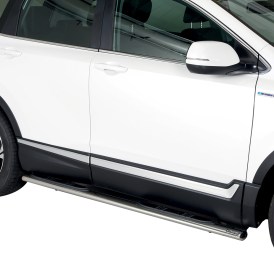 Schwellerrohre Edelstahl poliert oval mit Design Trittfläche Honda CR-V Hybrid ab 2019