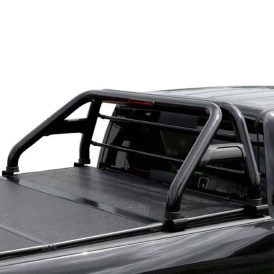 Überrollbügel 76 mm mit Strebe und Schutzgitter aus Edelstahl schwarz für Ford Ranger ab 2019