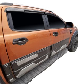 Windabweiser V2 Seitenscheiben Ford Ranger 2015 bis 2018 smoke dark