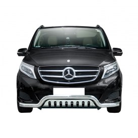 Frontbügel flach mit U-Schutz Blech 70mm poliert Mercedes Benz V-Klasse ab 2014