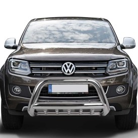Frontbügel poliert 89mm Edelstahl mit UFS-Gitter VW Amarok V6 2016 bis 2022