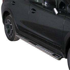 Schwellerrohre Edelstahl poliert oval mit Trittfläche für Subaru XV 2012 bis 2018