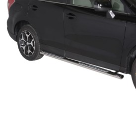 Schwellerrohre Edelstahl poliert oval mit Trittfläche für Subaru Forester 2013 bis 2016