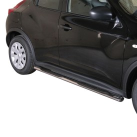 Schwellerrohre Edelstahl poliert oval mit Design Trittfläche für Nissan Juke 2010 bis 2016