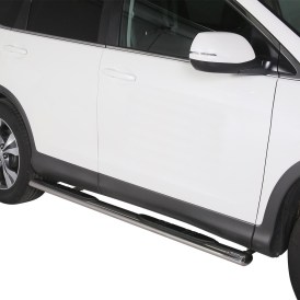 Schwellerrohre Edelstahl poliert oval mit Design Trittfläche für Honda CRV 2013 bis 2016