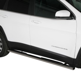 Schwellerrohre Edelstahl poliert oval mit Design Trittfläche für Jeep Cherokee ab 2014