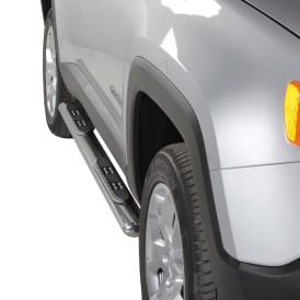 Schwellerrohre Edelstahl poliert oval mit Design Trittfläche für Jeep Renegade ab 2014