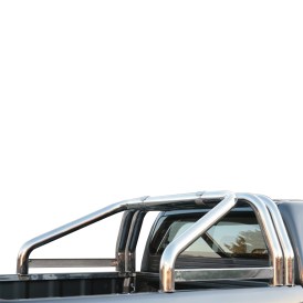 Überrollbügel lang 76mm doppelt mit Strebe Edelstahl poliert für Mercedes Benz X Klasse ab 2017