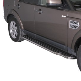 Trittbretter Edelstahl poliert 50mm mit Trittfläche für Land Rover Discovery 2012 bis 2017