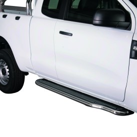 Trittbretter mit Kunststoff Trittfläche 50 mm aus Edelstahl poliert für Ford Ranger T6 2012 bis 2015 Extra Cab