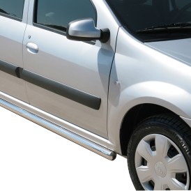 Schwellerrohre Edelstahl poliert rund 63mm für Dacia Logan MCV 2013 bis 2016